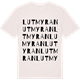 Vintage White t-shirt med Lutmyran ordlek t-shirt