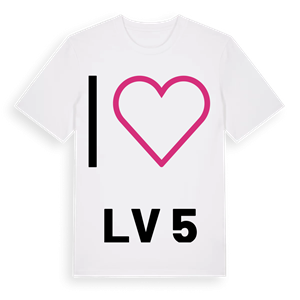 Jag älskar Lv 5 t-shirt stort tryck – ekologisk bomull t-shirt från Pinshirt