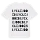 White t-shirt med Lyckeudden ordlek t-shirt