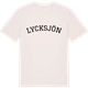Vintage White t-shirt med Lycksjön böjd t-shirt