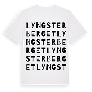 Lyngsterberget ordlek t-shirt – ekologisk bomull t-shirt från Pinshirt