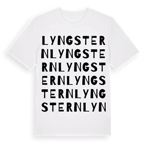 Lyngstern ordlek t-shirt – ekologisk bomull t-shirt från Pinshirt