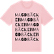 Pink Cotton t-shirt med Magdbäcken ordlek t-shirt