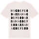 Vintage White t-shirt med Magdbybodarna ordlek t-shirt