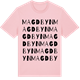 Pink Cotton t-shirt med Magdbyn ordlek t-shirt