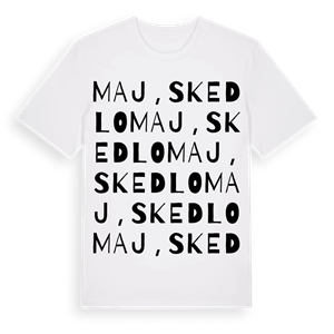 Maj, Skedlo ordlek t-shirt – ekologisk bomull t-shirt från Pinshirt