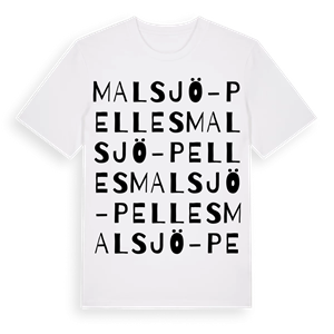 Malsjö-Pelles ordlek t-shirt – ekologisk bomull t-shirt från Pinshirt