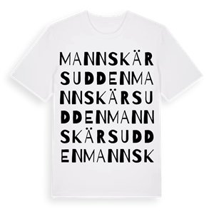 Mannskärsudden ordlek t-shirt – ekologisk bomull t-shirt från Pinshirt