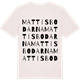 Vintage White t-shirt med Mattisbodarna ordlek t-shirt