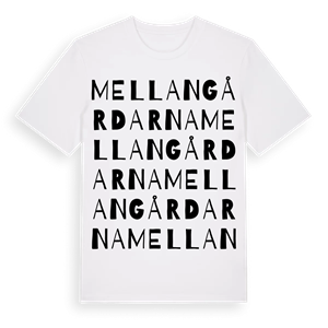 Mellangårdarna ordlek t-shirt – ekologisk bomull t-shirt från Pinshirt