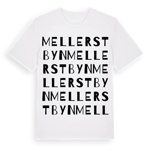 Mellerstbyn ordlek t-shirt – ekologisk bomull t-shirt från Pinshirt