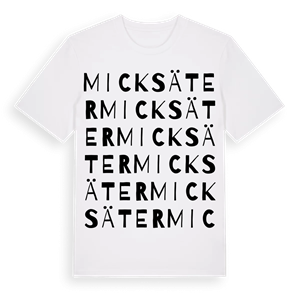 Micksäter ordlek t-shirt – ekologisk bomull t-shirt från Pinshirt