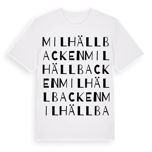 Milhällbacken ordlek t-shirt – ekologisk bomull t-shirt från Pinshirt