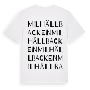 Milhällbacken ordlek t-shirt – ekologisk bomull t-shirt från Pinshirt