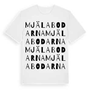 Mjälabodarna ordlek t-shirt – ekologisk bomull t-shirt från Pinshirt