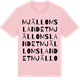 Pink Cotton t-shirt med Mjällomslandet ordlek t-shirt