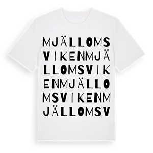 Mjällomsviken ordlek t-shirt – ekologisk bomull t-shirt från Pinshirt