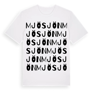 Mjösjön ordlek t-shirt – ekologisk bomull t-shirt från Pinshirt