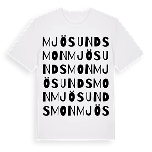 Mjösundsmon ordlek t-shirt – ekologisk bomull t-shirt från Pinshirt