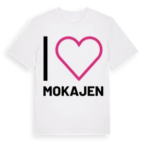 Jag älskar Mokajen t-shirt stort tryck – ekologisk bomull t-shirt från Pinshirt