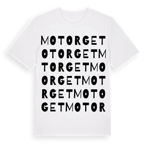 Motorget ordlek t-shirt – ekologisk bomull t-shirt från Pinshirt