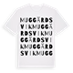 White t-shirt med Muggärdsvik ordlek t-shirt