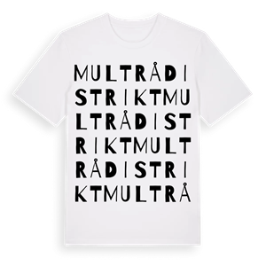 Multrå distrikt ordlek t-shirt – ekologisk bomull t-shirt från Pinshirt