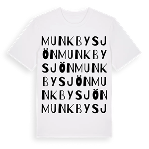 Munkbysjön ordlek t-shirt – ekologisk bomull t-shirt från Pinshirt