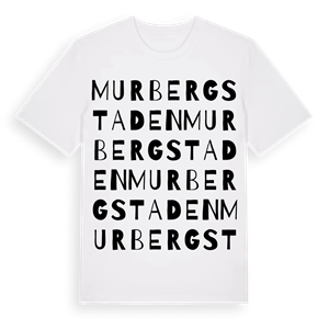 Murbergstaden ordlek t-shirt – ekologisk bomull t-shirt från Pinshirt