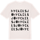 Vintage White t-shirt med Myckelsjö ordlek t-shirt