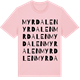 Pink Cotton t-shirt med Myrdalen ordlek t-shirt