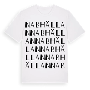 Nabhällan ordlek t-shirt – ekologisk bomull t-shirt från Pinshirt