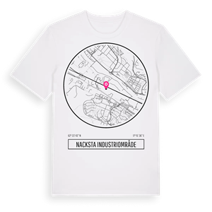 Nacksta industriområde t-shirt – ekologisk bomull t-shirt från Pinshirt