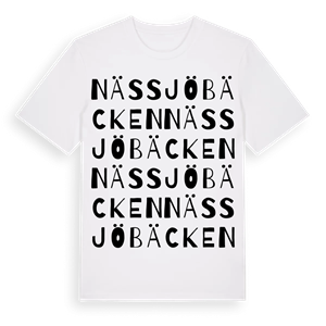 Nässjöbäcken ordlek t-shirt – ekologisk bomull t-shirt från Pinshirt