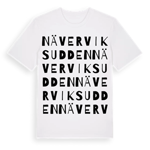 Näverviksudden ordlek t-shirt – ekologisk bomull t-shirt från Pinshirt