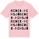 Pink Cotton t-shirt med Neder-Hemsjö ordlek t-shirt