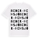 White t-shirt med Neder-Hemsjö ordlek t-shirt