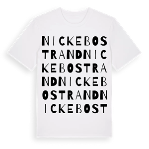 Nickebostrand ordlek t-shirt – ekologisk bomull t-shirt från Pinshirt