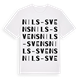 White t-shirt med Nils-Svens ordlek t-shirt