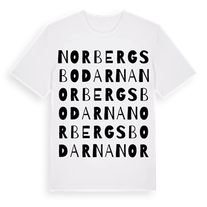 Norbergsbodarna ordlek t-shirt – ekologisk bomull t-shirt från Pinshirt