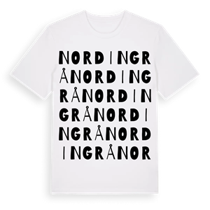Nordingrå ordlek t-shirt – ekologisk bomull t-shirt från Pinshirt