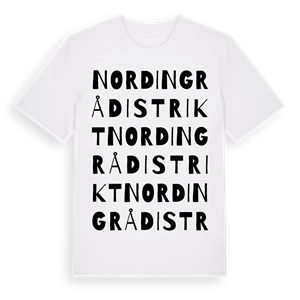 Nordingrå distrikt ordlek t-shirt – ekologisk bomull t-shirt från Pinshirt