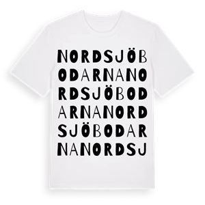 Nordsjöbodarna ordlek t-shirt – ekologisk bomull t-shirt från Pinshirt
