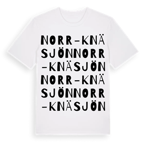 Norr-Knäsjön ordlek t-shirt – ekologisk bomull t-shirt från Pinshirt