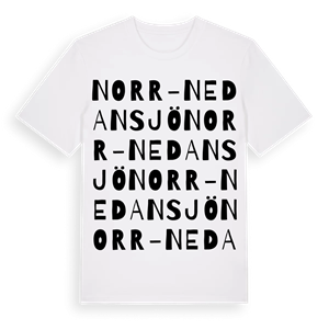 Norr-Nedansjö ordlek t-shirt – ekologisk bomull t-shirt från Pinshirt