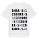 White t-shirt med Norr-Saxen ordlek t-shirt