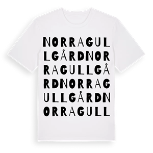Norra Gullgård ordlek t-shirt – ekologisk bomull t-shirt från Pinshirt
