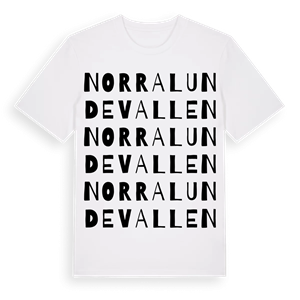 Norra Lundevallen ordlek t-shirt – ekologisk bomull t-shirt från Pinshirt