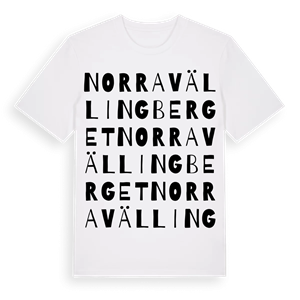 Norra Vällingberget ordlek t-shirt – ekologisk bomull t-shirt från Pinshirt