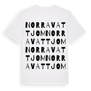 Norra Vattjom ordlek t-shirt – ekologisk bomull t-shirt från Pinshirt